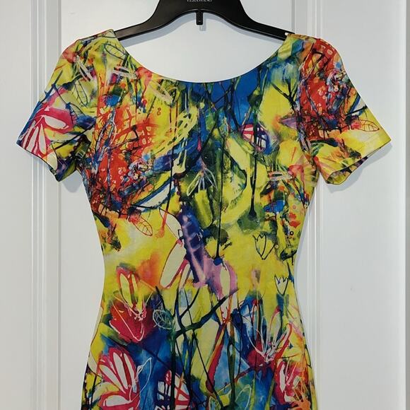 Catwalk Studio Short Sleeve Abstract Print Bodycon Dress, NWT - Picture 2 of 12